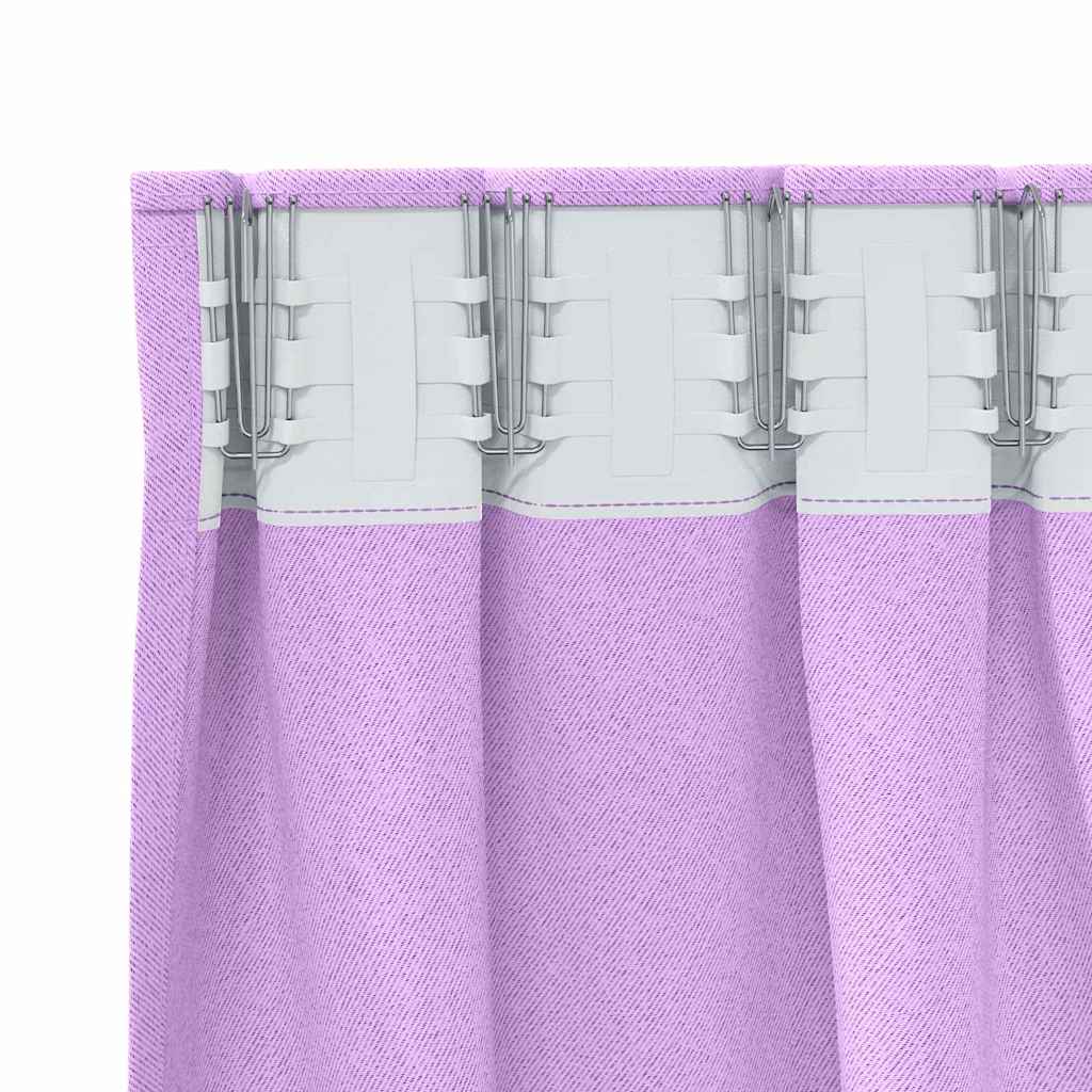 Zwart-out Gordijnen met Ringen 2 st Paars 175 x 140 cm