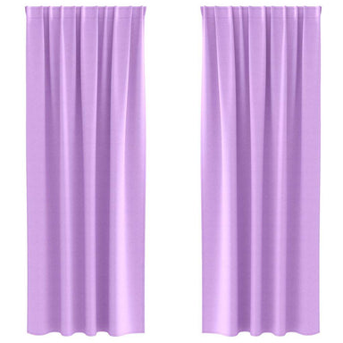Zwart-out Gordijnen met Ringen 2 st Paars 245 x 140 cm
