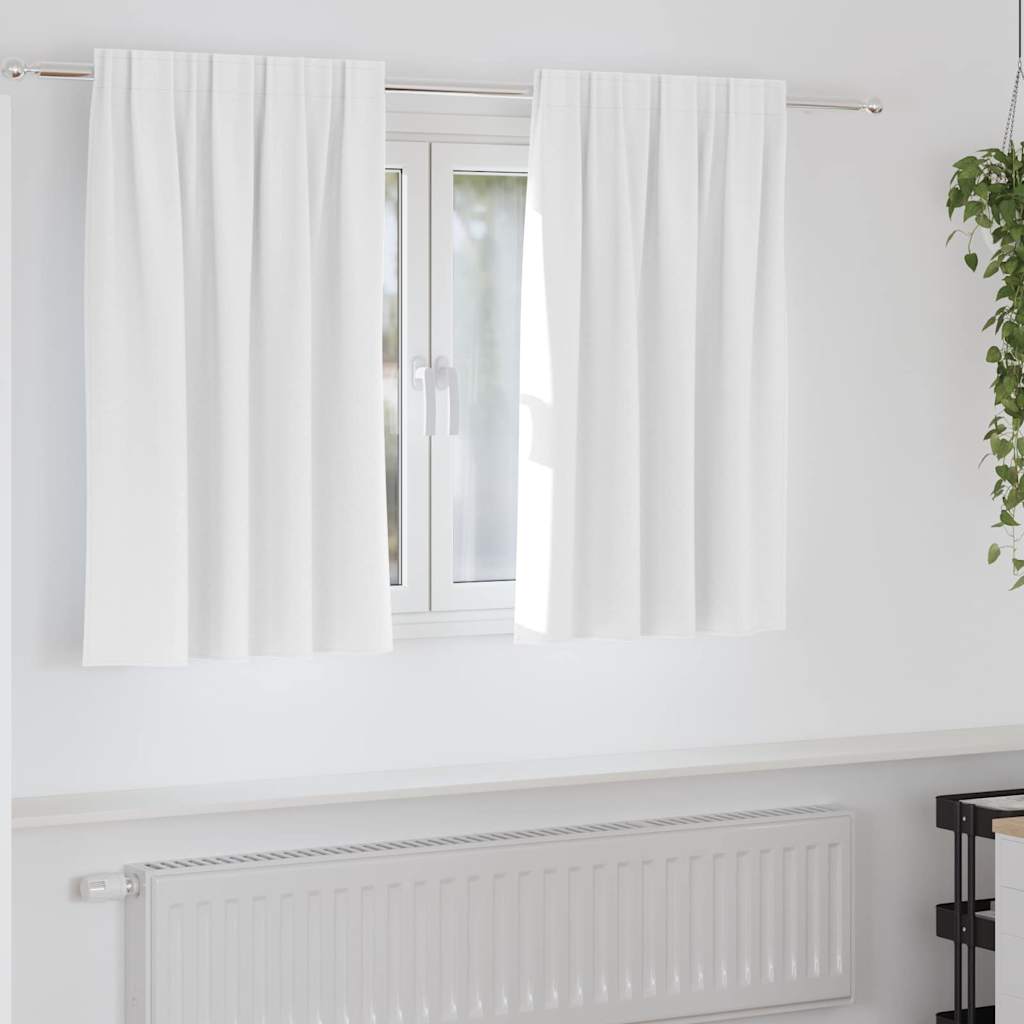 Zwart-out Gordijnen met Ringen 2 st Helder wit 140 x 140 cm