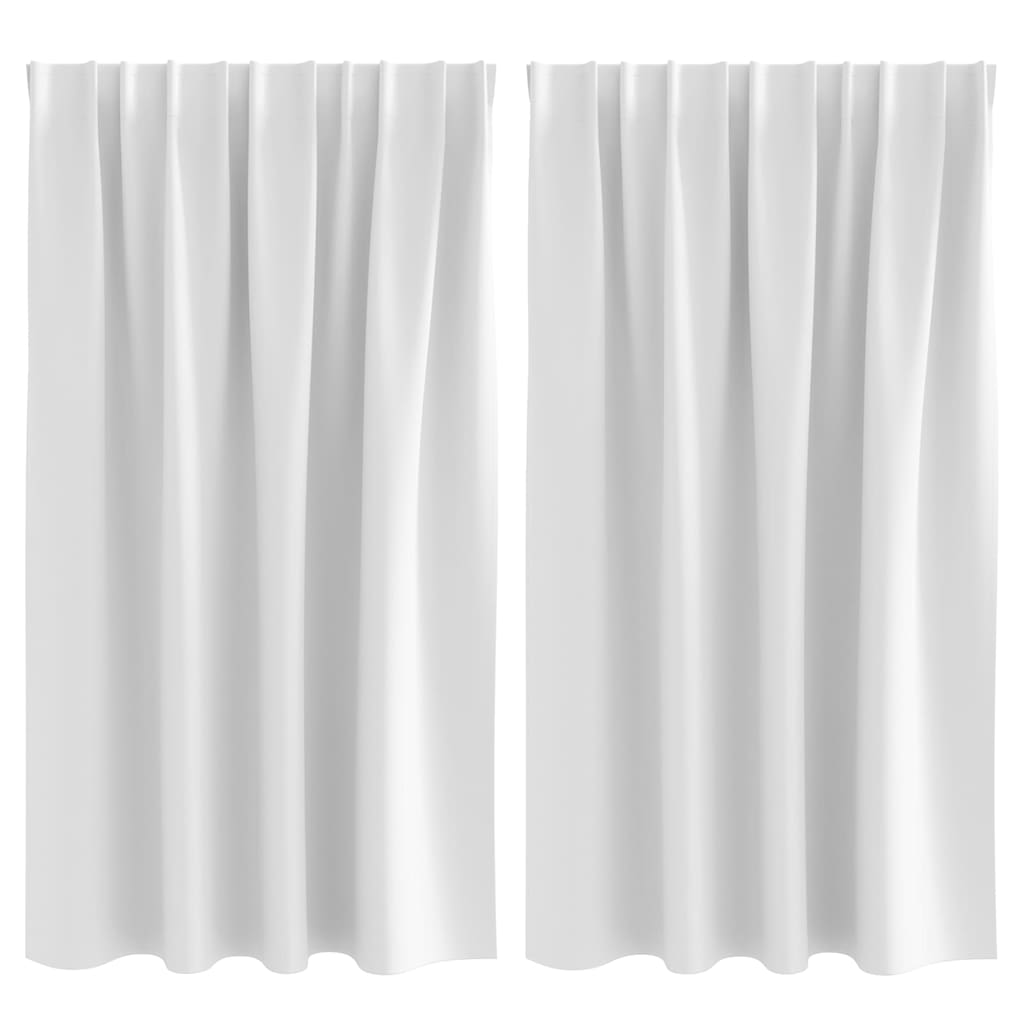 Zwart-out Gordijnen met Ringen 2 st Helder wit 140 x 140 cm
