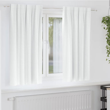 Zwart-out Gordijnen met Ringen 2 st Helder wit 175 x 140 cm