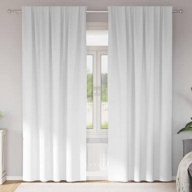Zwart-out Gordijnen met Ringen 2 st Puur Wit 225 x 140 cm