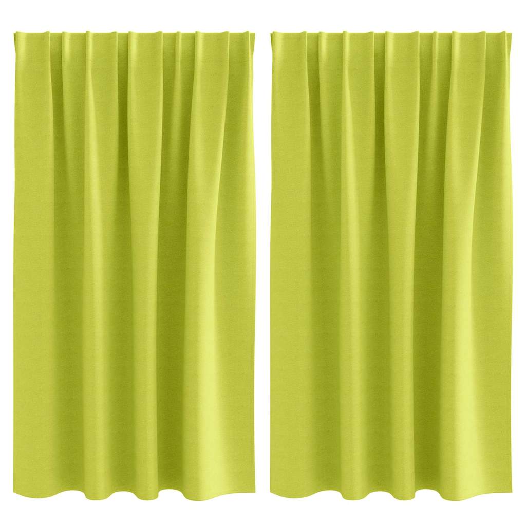 Zwart-out Gordijnen met Ringen 2 st Groen 140 x 140 cm