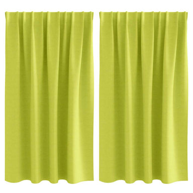 Zwart-out Gordijnen met Ringen 2 st Groen 140 x 140 cm