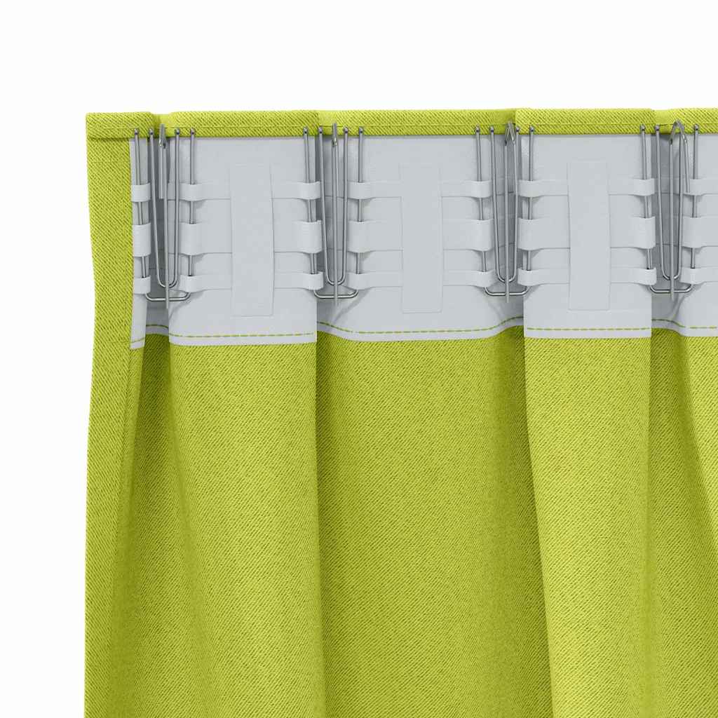 Zwart-out Gordijnen met Ringen 2 st Groen 175 x 140 cm