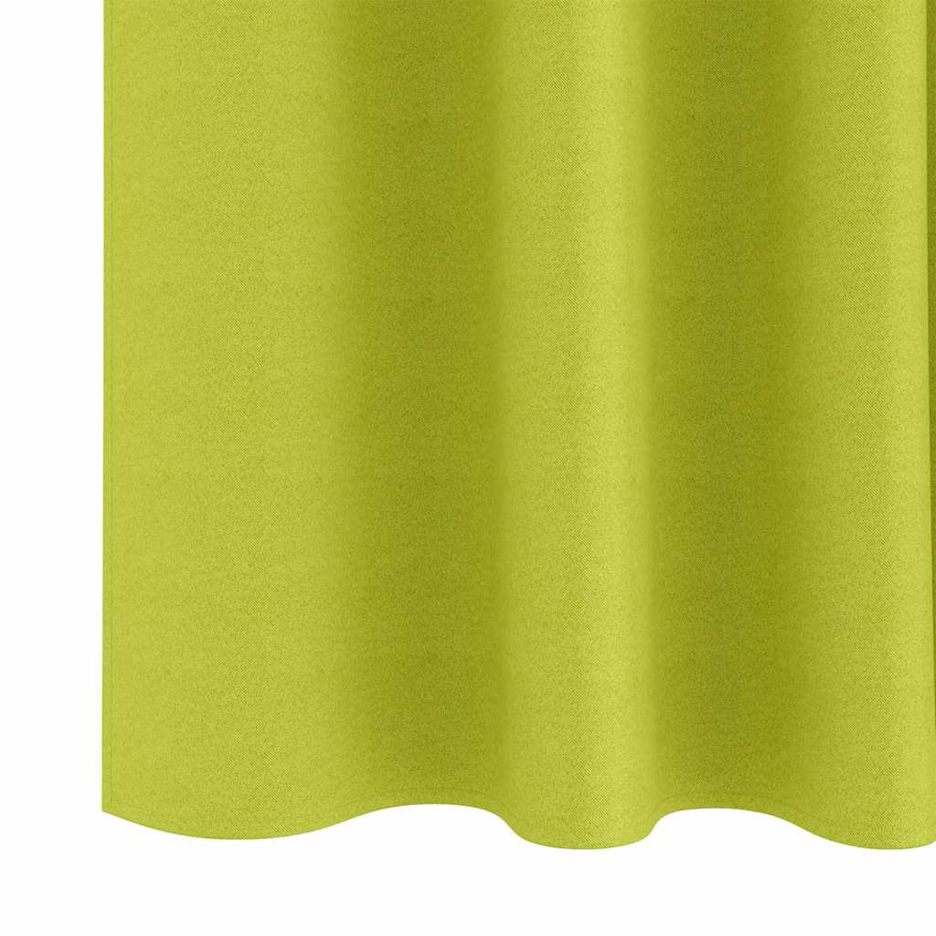 Zwart-out Gordijnen met Ringen 2 st Groen 175 x 140 cm