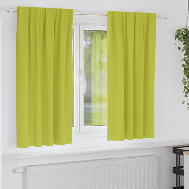 Zwart-out Gordijnen met Ringen 2 st Groen 175 x 140 cm