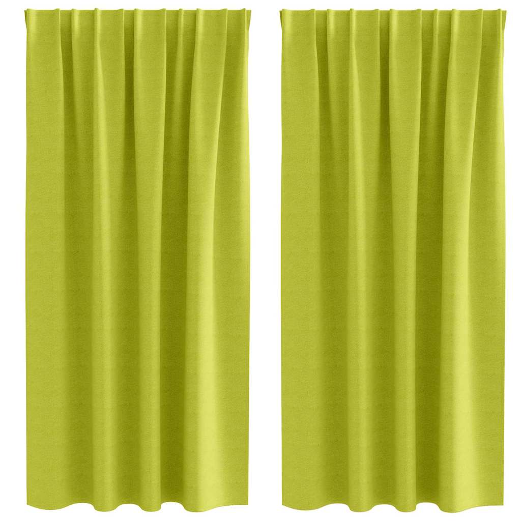 Zwart-out Gordijnen met Ringen 2 st Groen 175 x 140 cm