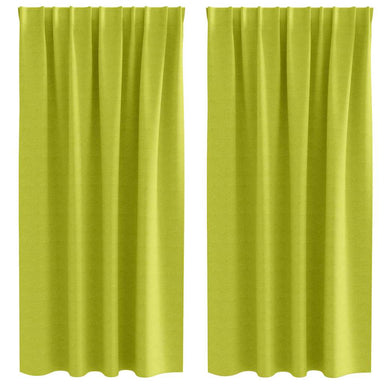 Zwart-out Gordijnen met Ringen 2 st Groen 175 x 140 cm