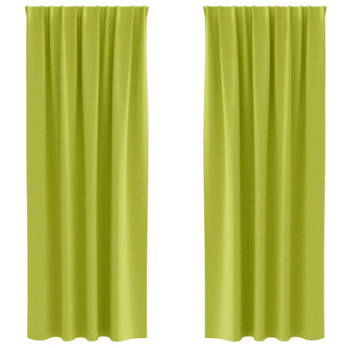 Zwart-out Gordijnen met Ringen 2 st Groen 225 x 140 cm