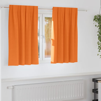 Zwart-out Gordijnen met Ringen 2 st Feloranje 140 x 140 cm
