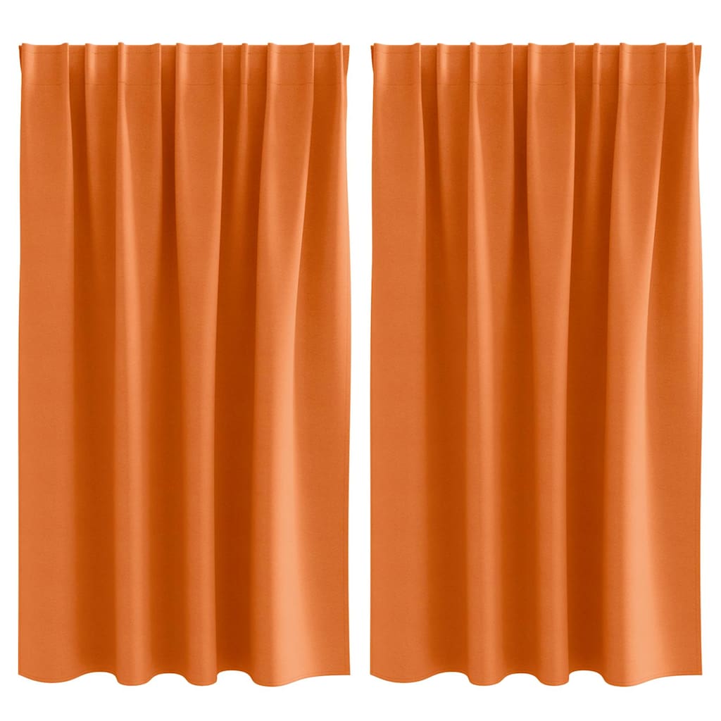 Zwart-out Gordijnen met Ringen 2 st Feloranje 140 x 140 cm