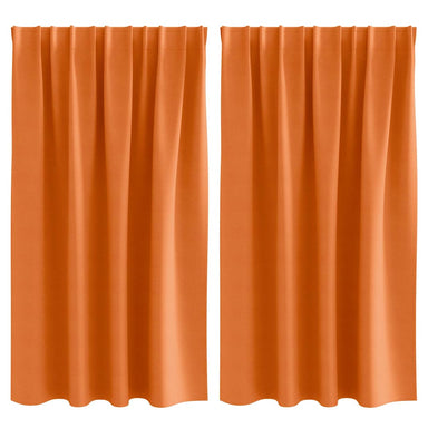 Zwart-out Gordijnen met Ringen 2 st Feloranje 140 x 140 cm