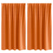 Zwart-out Gordijnen met Ringen 2 st Feloranje 140 x 140 cm