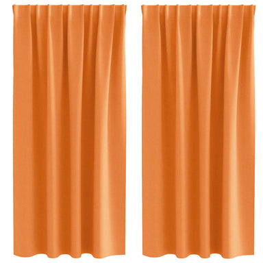 Zwart-out Gordijnen met Ringen 2 st Oranje 175 x 140 cm