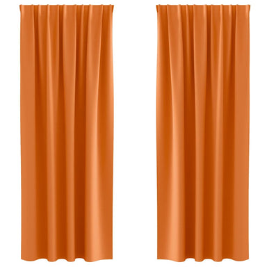 Zwart-out Gordijnen met Ringen 2 st Feloranje 225 x 140 cm