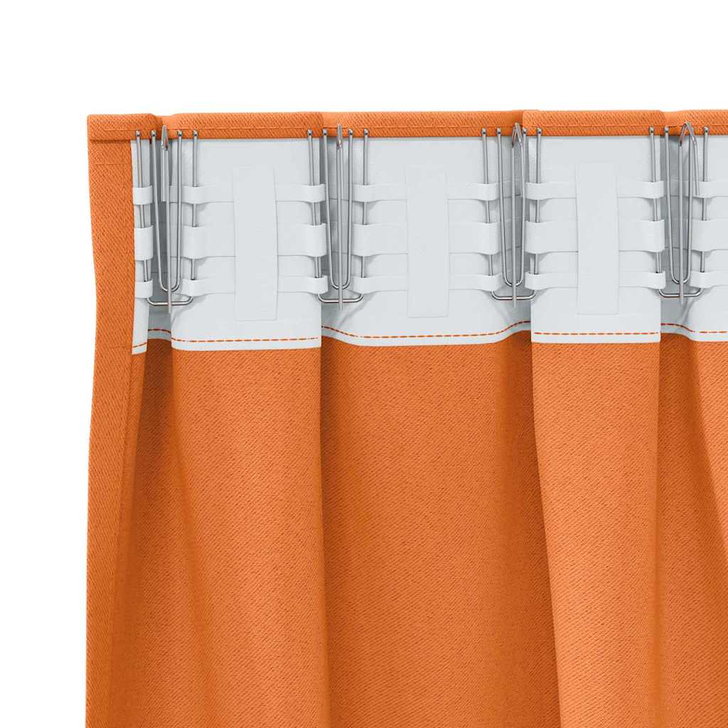 Zwart-out Gordijnen met Ringen 2 st Feloranje 245 x 140 cm