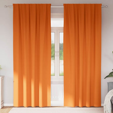 Zwart-out Gordijnen met Ringen 2 st Feloranje 245 x 140 cm