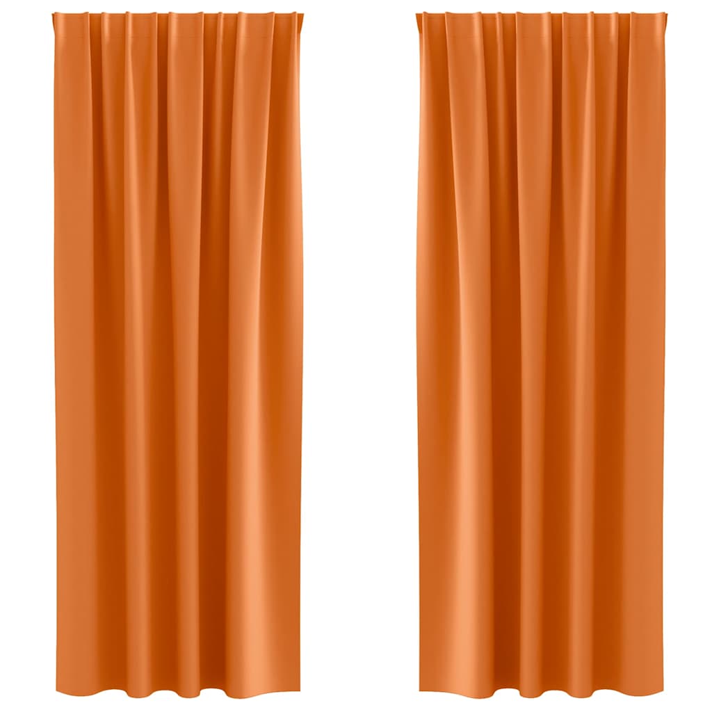 Zwart-out Gordijnen met Ringen 2 st Feloranje 245 x 140 cm