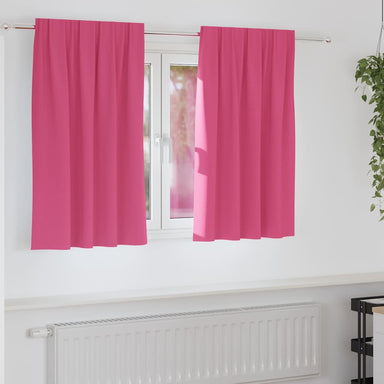 Zwart-out Gordijnen met Ringen 2 st Felroze 140 x 140 cm