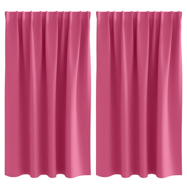 Zwart-out Gordijnen met Ringen 2 st Felroze 140 x 140 cm