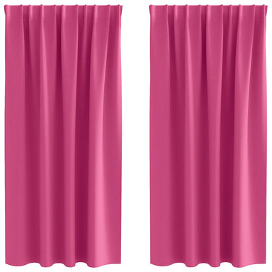 Zwart-out Gordijnen met Ringen 2 st Felroze 175 x 140 cm