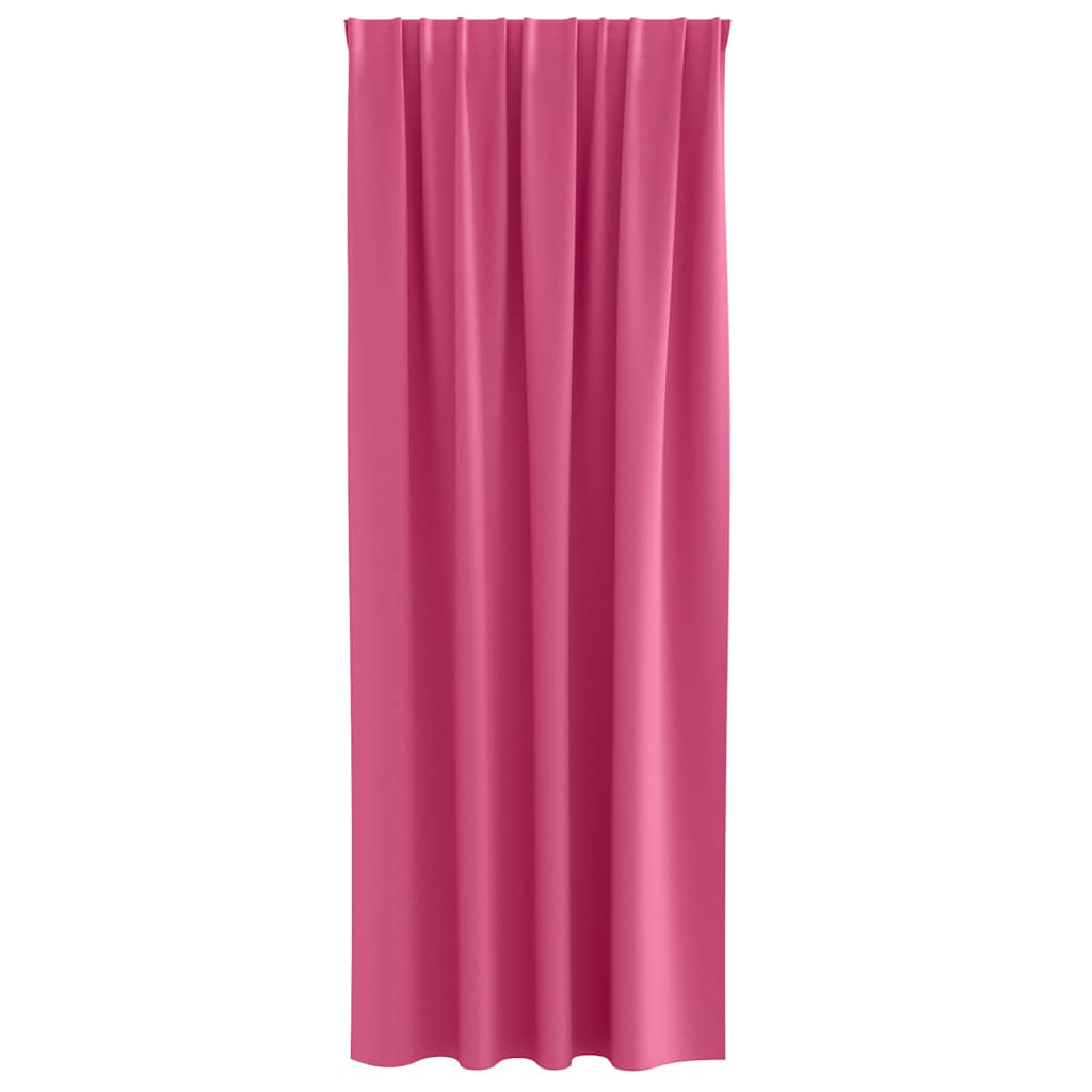 Zwart-out Gordijnen met Ringen 2 st Felroze 225 x 140 cm