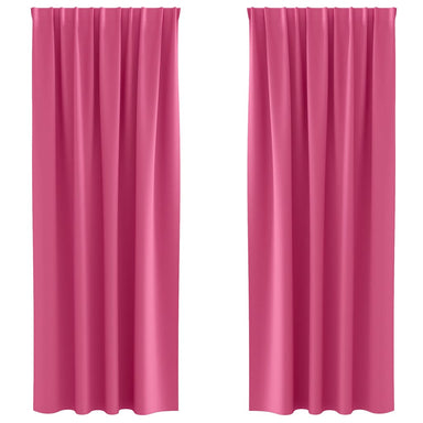 Zwart-out Gordijnen met Ringen 2 st Felroze 245 x 140 cm