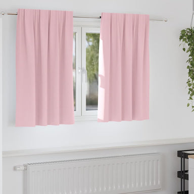 Zwart-out Gordijnen met Ringen 2 st Babyroze 140 x 140 cm