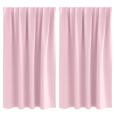 Zwart-out Gordijnen met Ringen 2 st Babyroze 140 x 140 cm