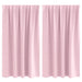 Zwart-out Gordijnen met Ringen 2 st Babyroze 140 x 140 cm
