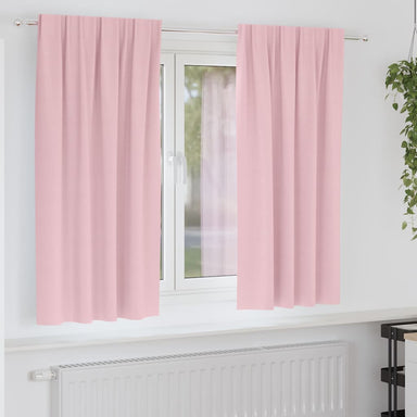 Zwart-out Gordijnen met Ringen 2 st Babyroze 175 x 140 cm