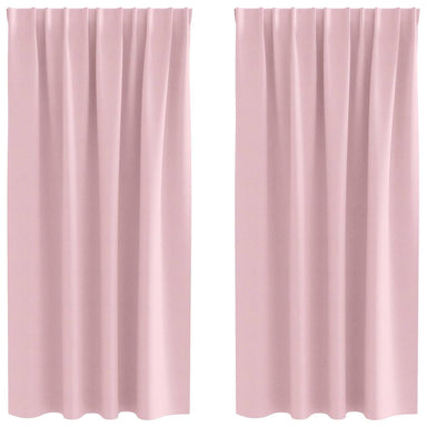 Zwart-out Gordijnen met Ringen 2 st Babyroze 175 x 140 cm
