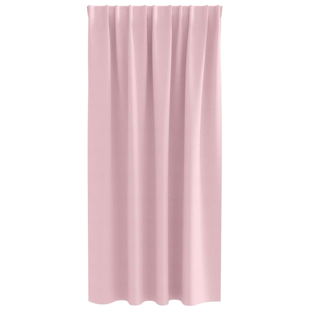 Zwart-out Gordijnen met Ringen 2 st Babyroze 175 x 140 cm