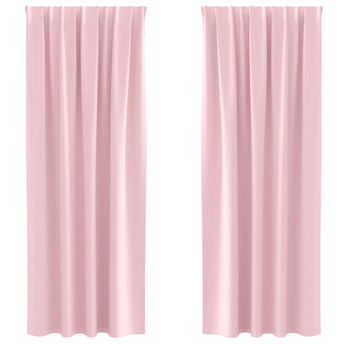 Zwart-out Gordijnen met Ringen 2 st Babyroze 225 x 140 cm