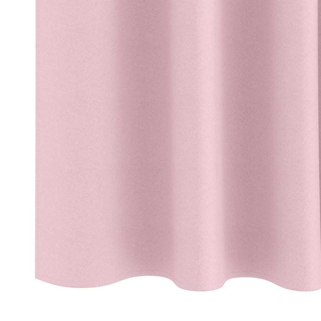 Zwart-out Gordijnen met Ringen 2 st Babyroze 245 x 140 cm