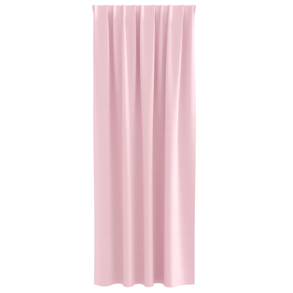 Zwart-out Gordijnen met Ringen 2 st Babyroze 245 x 140 cm
