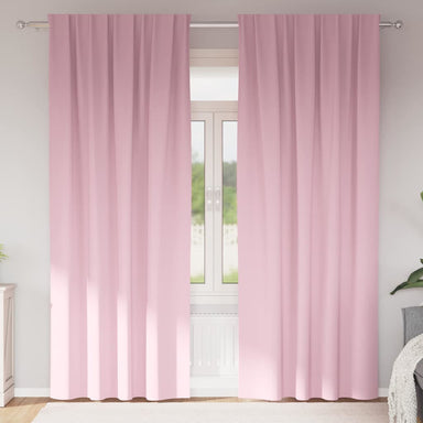 Zwart-out Gordijnen met Ringen 2 st Babyroze 260 x 140 cm