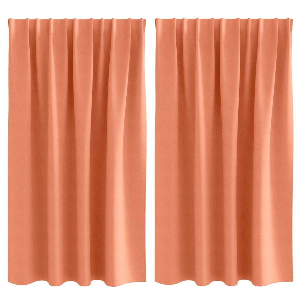 Zwart-out Gordijnen met Ringen 2 st Terracotta 140 x 140 cm