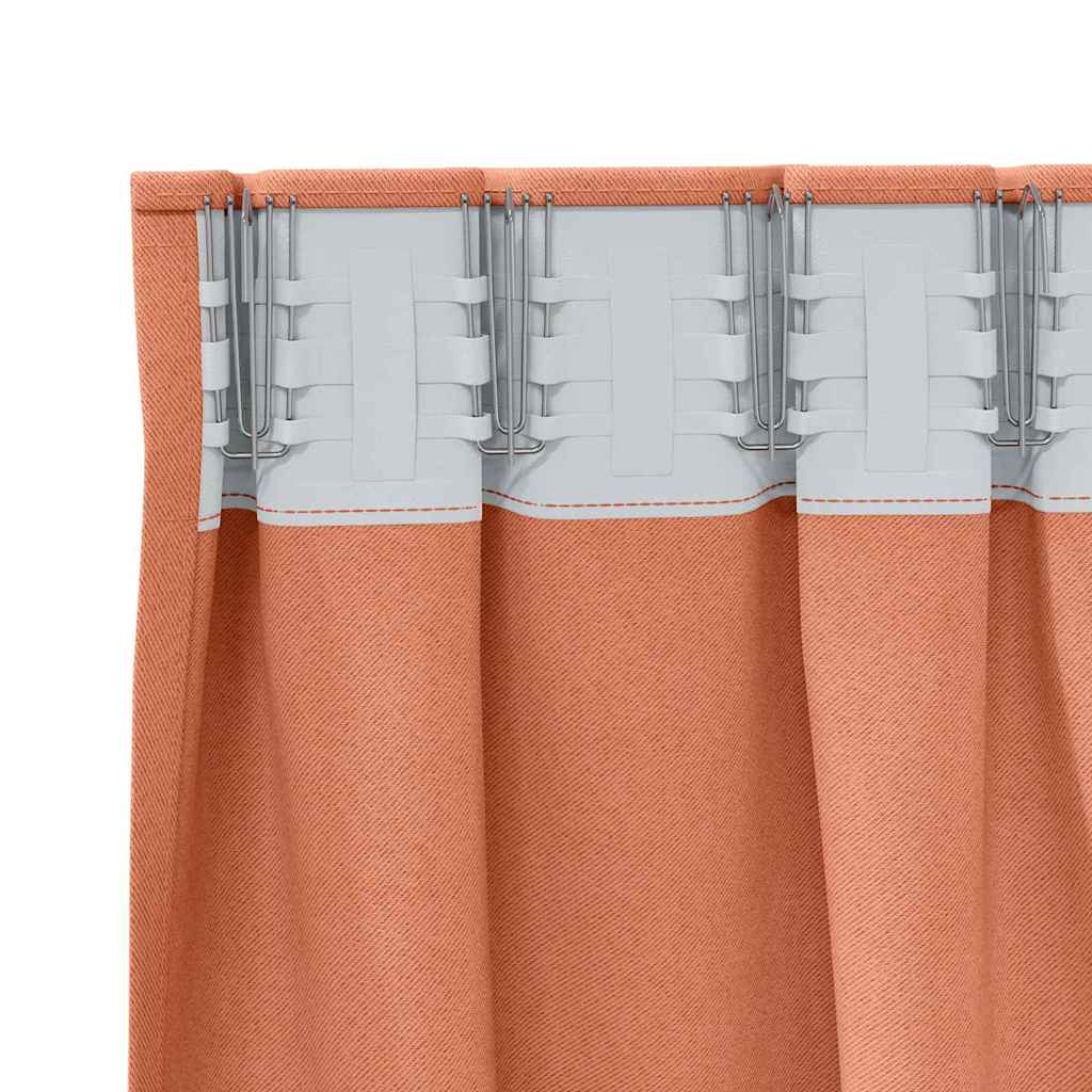 Zwart-out Gordijnen met Ringen 2 st Terracotta 175 x 140 cm