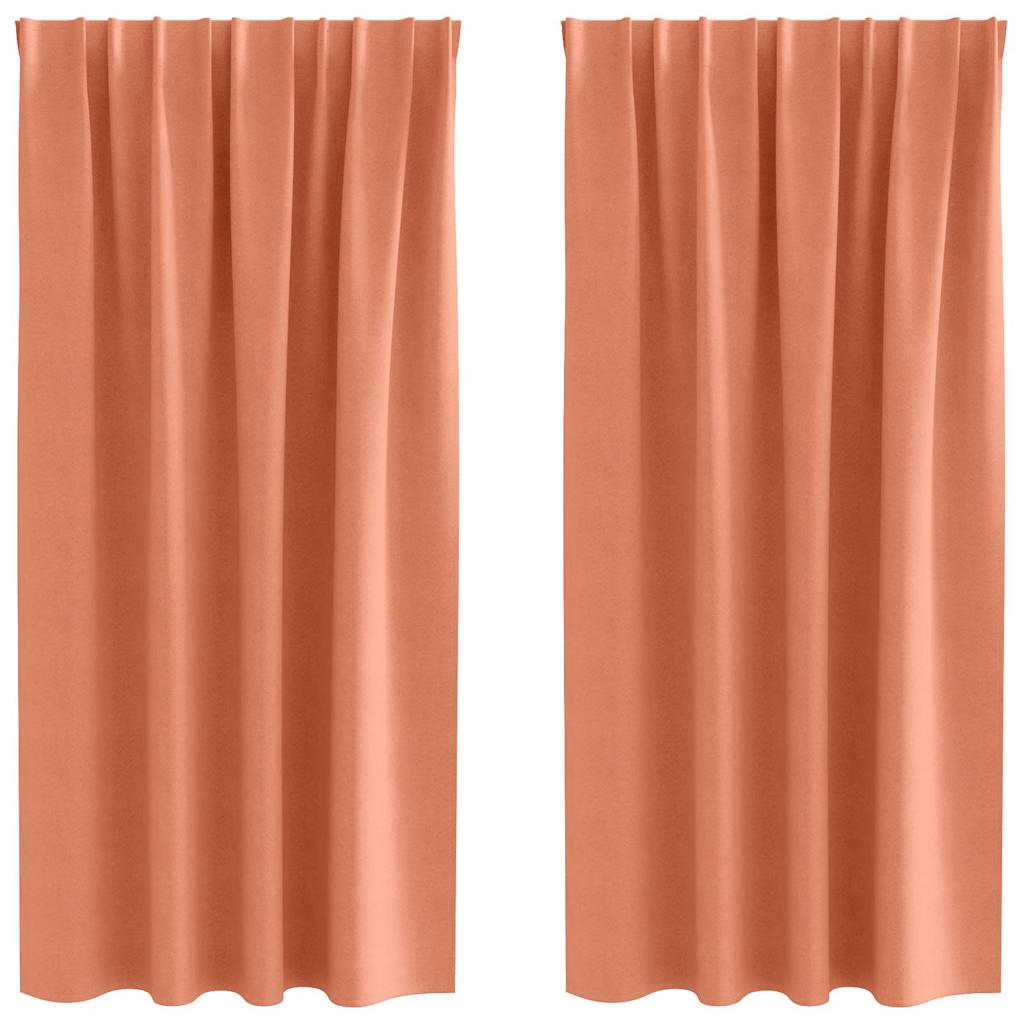 Zwart-out Gordijnen met Ringen 2 st Terracotta 175 x 140 cm