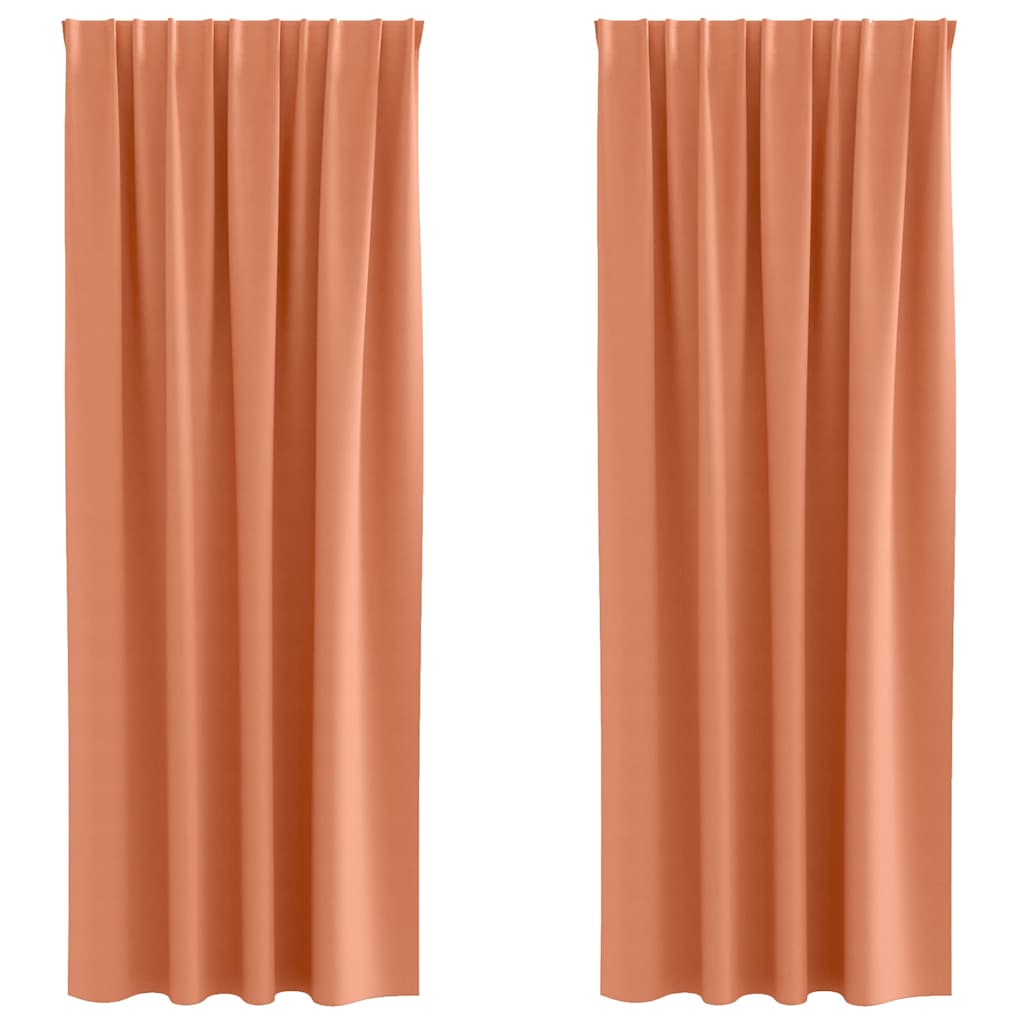 Zwart-out Gordijnen met Ringen 2 st Terracotta 225 x 140 cm
