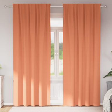 Zwart-out Gordijnen met Ringen 2 st Terracotta 245 x 140 cm