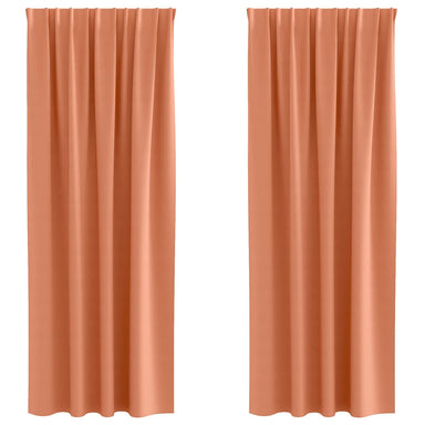 Zwart-out Gordijnen met Ringen 2 st Terracotta 245 x 140 cm