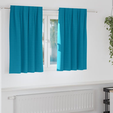 Zwart-out Gordijnen met Ringen 2 st Turquoise 140 x 140 cm