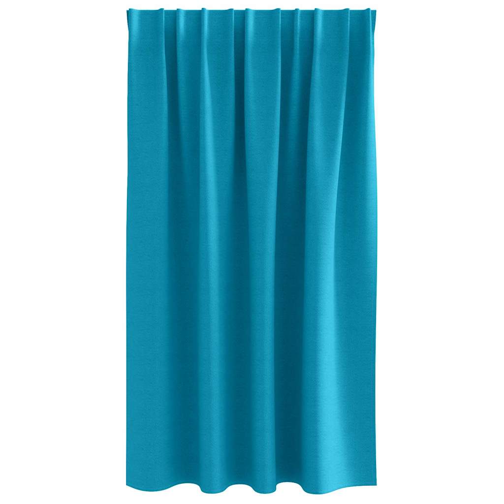 Zwart-out Gordijnen met Ringen 2 st Turquoise 140 x 140 cm