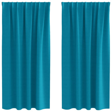 Zwart-out Gordijnen met Ringen 2 st Turquoise 175 x 140 cm