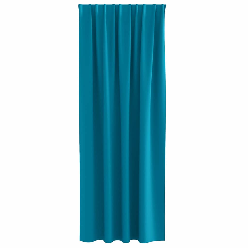 Zwart-out Gordijnen met Ringen 2 st Turquoise 260 x 140 cm