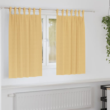 Zwart-out Gordijnen met Ringen 2 st Beige 140 x 140 cm
