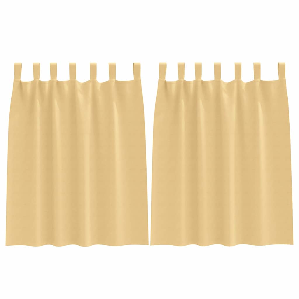 Zwart-out Gordijnen met Ringen 2 st Beige 140 x 140 cm
